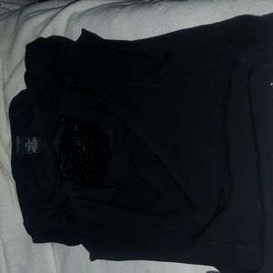 J Micheals black ladies blouse with rhinestones